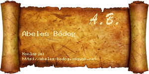Abeles Bódog névjegykártya